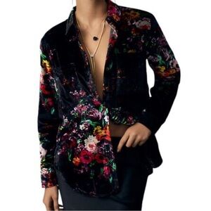 PILCRO Relaxed Velvet Button Down *NWT*